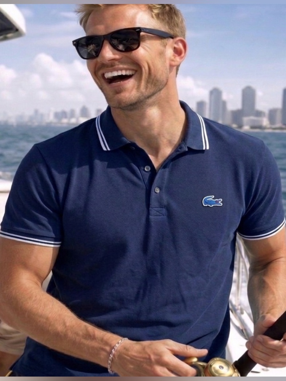 Lacoste Rare Navy Polo from Tonal Crocodile Collection 2017-2021